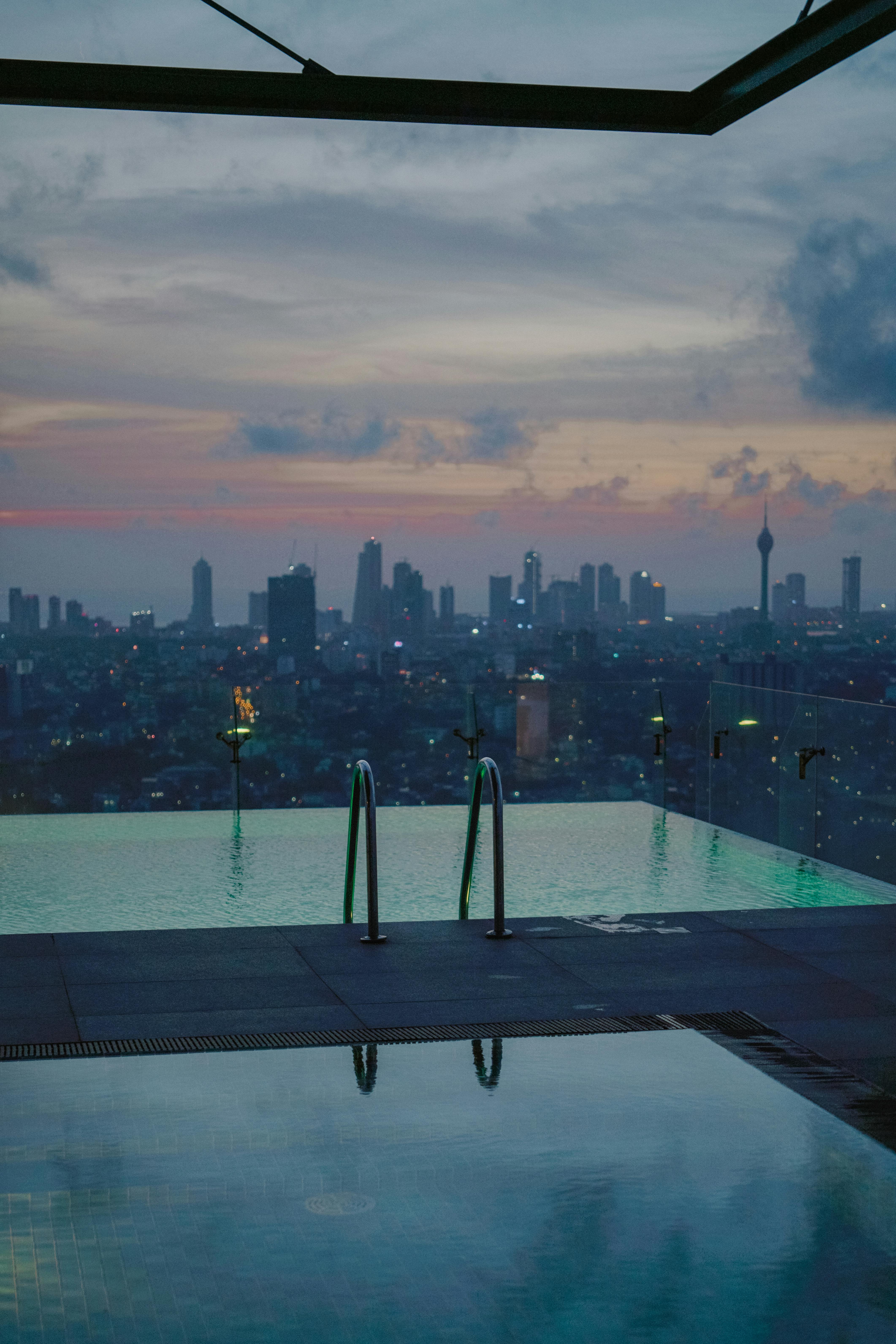 Rooftop view over Colombo cityscape