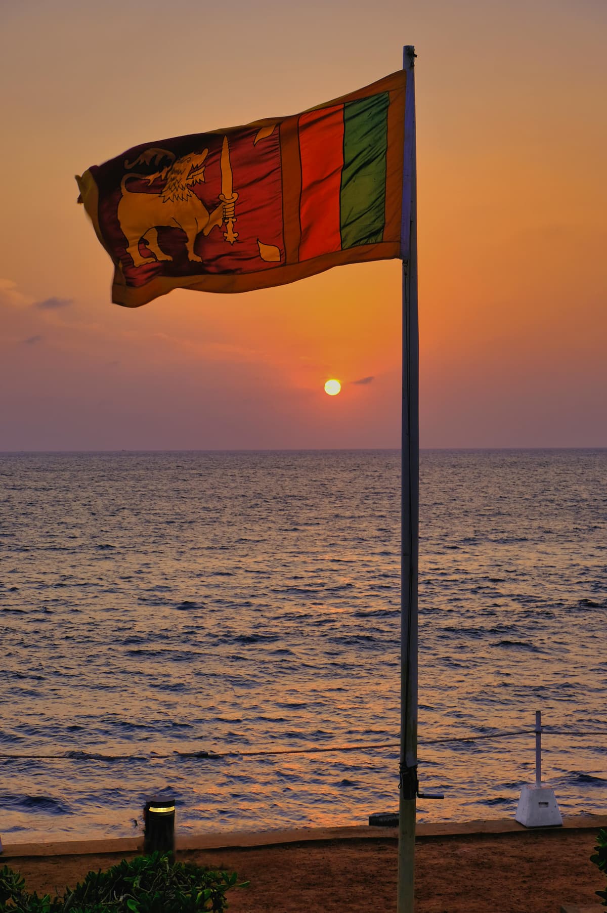 Sunset over the Indian Ocean from Galle Face Green, Colombo